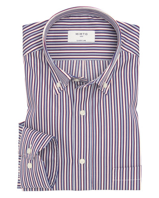 Camisa casual azul marino rayas granate by MIRTO | 07530_0050_1