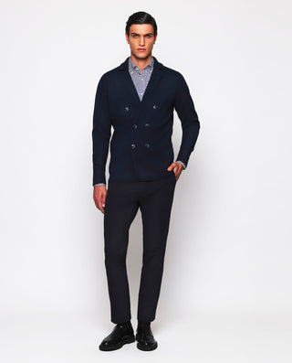 Camisa casual azul marino rayas granate by MIRTO | 07530_0050_4