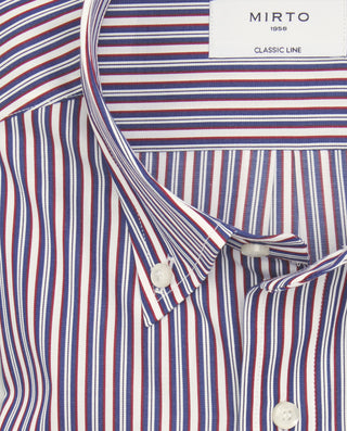Camisa casual azul marino rayas granate by MIRTO | 07530_0050_5
