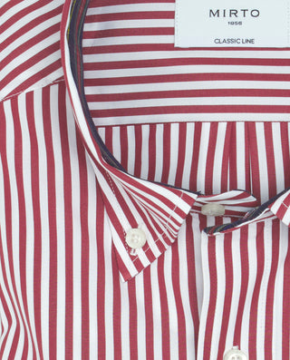 Camisa casual rayas rojas y blancas de algodó by M | 07535_0051_2