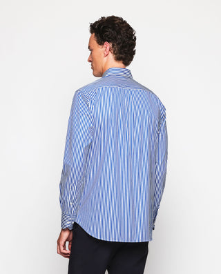 Camisa casual rayas azules y blancas de algod by M | 07535_0052_3