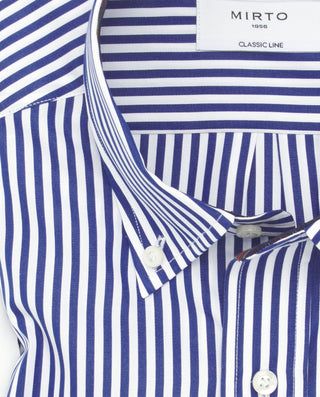 Camisa casual rayas azules y blancas de algod by M | 07535_0052_5