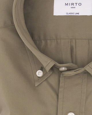 Camisa casual verde de algodón prelavada by MIRTO | 07541_0053_2