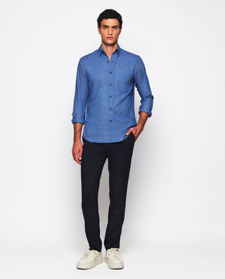 Camisa casual tonos azules de algodón by MIRTO | 07542_0050_4