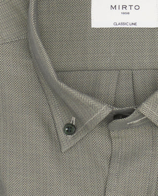 Camisa casual verde estructura de espiga by MIRTO | 07545_0050_5