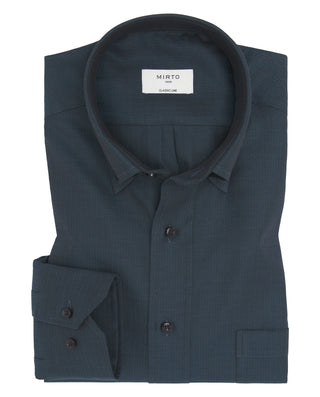 Camisa casual azul oscuro estructura de espig by M | 07545_0052_1