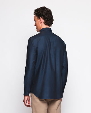 Camisa casual azul oscuro estructura de espig by M | 07545_0052_3