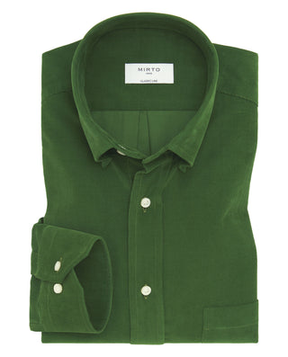 Camisa casual verde botella de micropana by MIRTO | 07553_0054_1