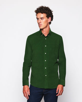 Camisa casual verde botella de micropana by MIRTO | 07553_0054_2