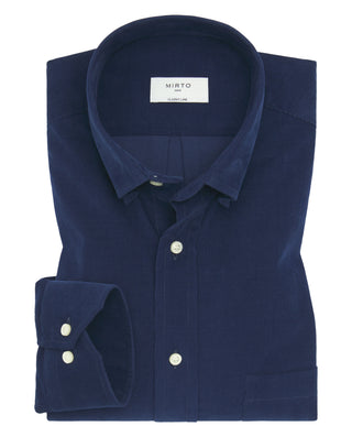 Camisa casual azul marino de micropana by MIRTO | 07553_0056_1