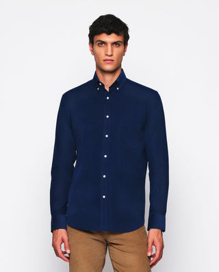 Camisa casual azul marino de micropana by MIRTO | 07553_0056_2
