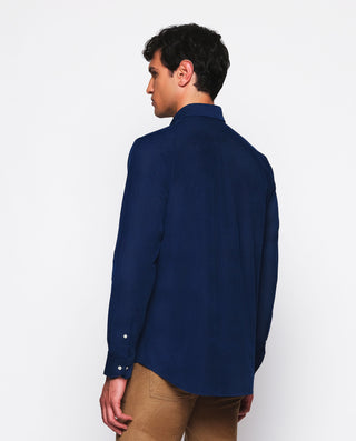 Camisa casual azul marino de micropana by MIRTO | 07553_0056_3