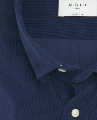 Camisa casual azul marino de micropana by MIRTO | 07553_0056_5