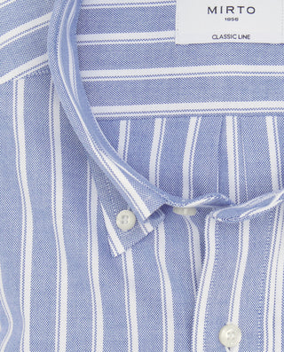 Camisa casual rayas azules y blancas de algod by M | 07563_0051_5