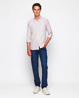 Camisa casual rayas multicolor de algodón oxf by M | 07565_0050_4