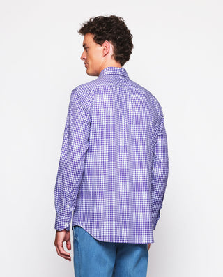 Camisa casual cuadros morados algodón oxford by MI | 07569_0051_3