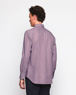 Camisa casual cuadros granate algodón oxford by MI | 07569_0052_3