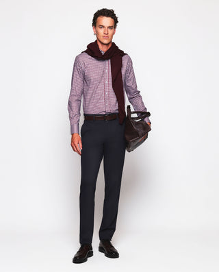 Camisa casual cuadros granate algodón oxford by MI | 07569_0052_4