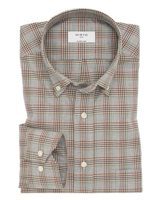 Camisa casual cuadros tonos tierra algodón me by M | 07573_0050_1