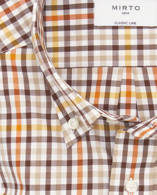Camisa casual cuadros marrones algodón con es by M | 07574_0050_5