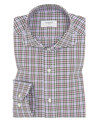 Camisa casual cuadros morados estructura twill