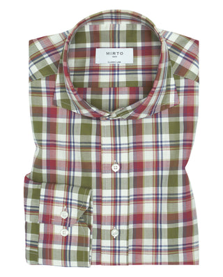 Camisa casual cuadros verdes y rojos de algod by M | 07589_0050_1