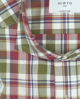 Camisa casual cuadros verdes y rojos de algod by M | 07589_0050_5