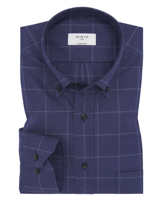 Camisa casual azul marino cuadros blancos de by MI | 07601_0057_1
