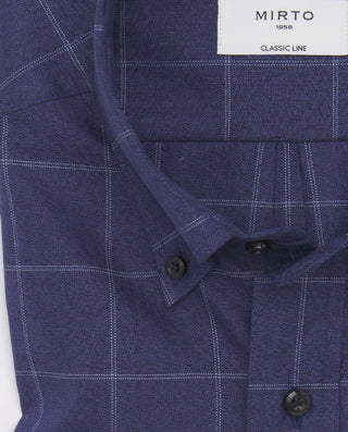 Camisa casual azul marino cuadros blancos de by MI | 07601_0057_5