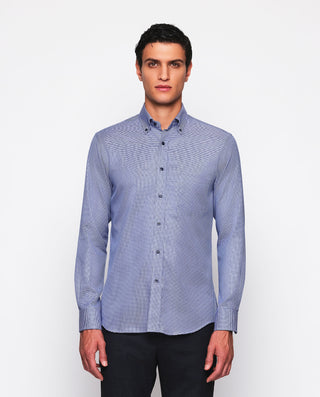 Camisa casual estructura pata de gallo azul by MIR | 07602_0057_2