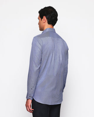 Camisa casual estructura pata de gallo azul by MIR | 07602_0057_3