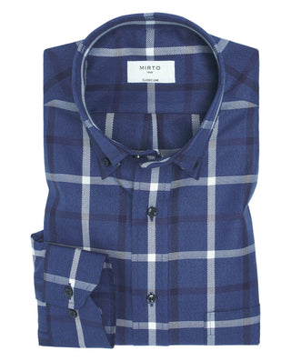 Camisa casual azul cuadros hilatura melange by MIR | 07605_0052_1