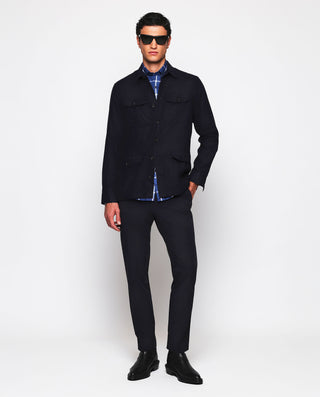 Camisa casual azul cuadros hilatura melange by MIR | 07605_0052_4