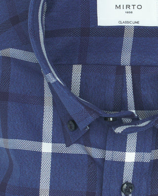 Camisa casual azul cuadros hilatura melange by MIR | 07605_0052_5