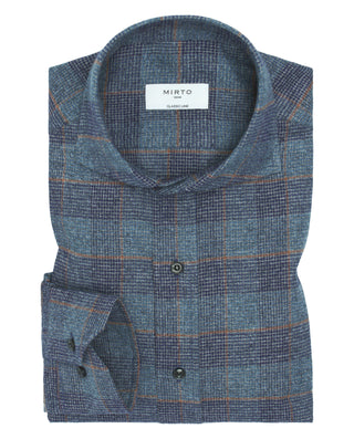 Camisa casual cuadros azules de algodón con e by M | 07608_0050_1