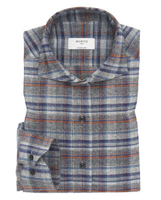 Camisa casual cuadros grises de algodón con e by M | 07608_0051_1