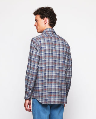 Camisa casual cuadros grises de algodón con e by M | 07608_0051_3