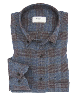 Camisa casual cuadros azules de algodón cuell by M | 07609_0050_1
