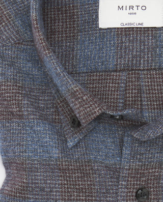 Camisa casual cuadros azules de algodón cuell by M | 07609_0050_5