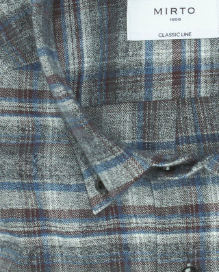 Camisa casual cuadros grises de algodón cuell by M | 07609_0051_5