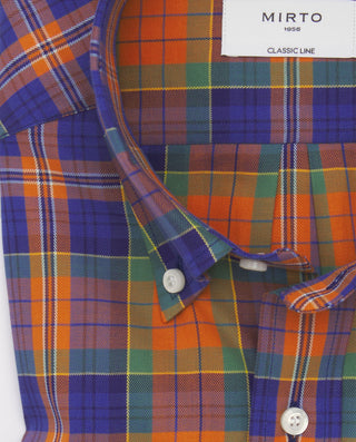 Camisa casual cuadros azul y naranja estructu by M | 07621_0050_5