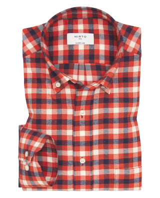 Camisa casual cuadros naranja de franela by MIRTO | 07627_0050_1