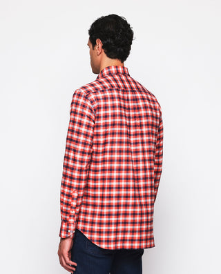 Camisa casual cuadros naranja de franela by MIRTO | 07627_0050_3