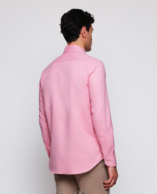 Camisa casual rosa de franela