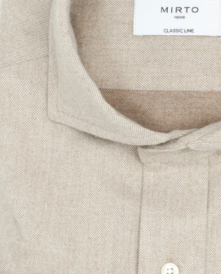 Camisa casual beige de franela by MIRTO | 07631_0052_5