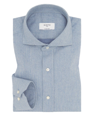 Camisa casual azul de franela
