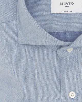 Camisa casual azul de franela