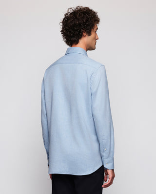 Camisa casual azul de franela