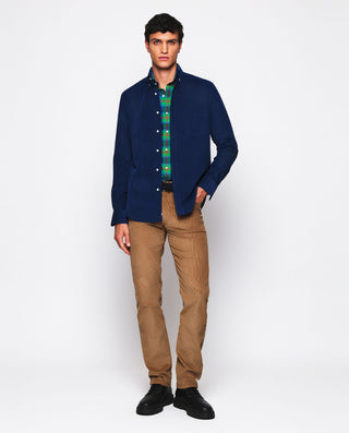 Camisa casual cuadros verde y azul de franela by M | 07639_0050_4