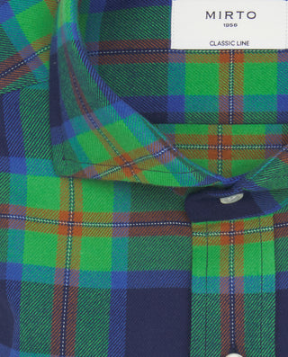 Camisa casual cuadros verde y azul de franela by M | 07639_0050_5